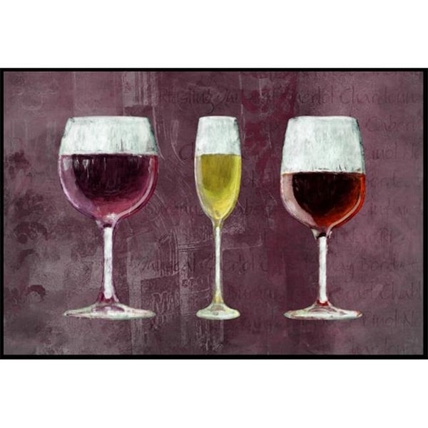 Carolines Treasures Carolines Treasures SB3073MAT Three Glasses of Wine Purple Indoor or Outdoor Mat SB3073MAT - main